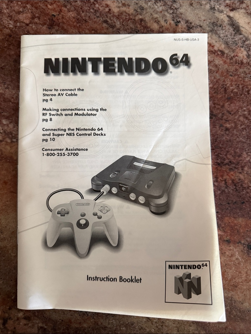 Nintendo 64 N64 Original Instruction Manual Booklet OEM Vintage Authentic